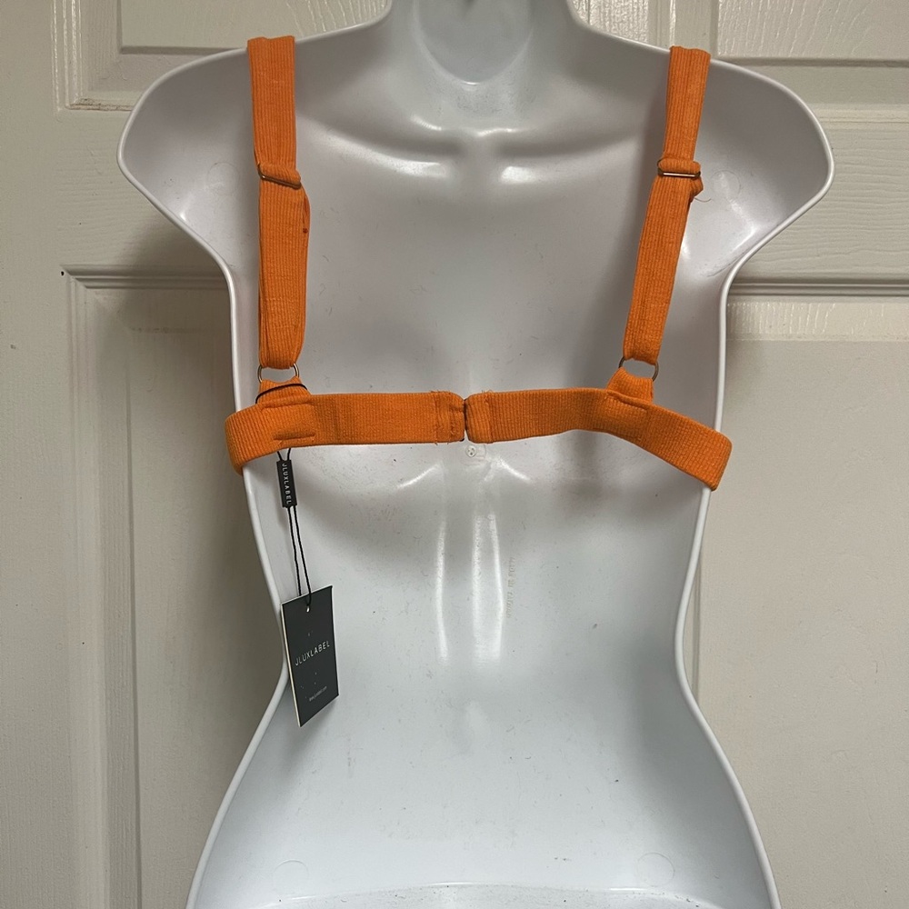 JLUXLABEL Orange Ribbed Bralette - Picture 7 of 9